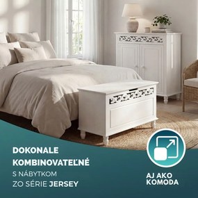 Drevená truhlica JERSEY, 80x40x48cm, biela Casaria
