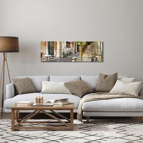 Obraz - Staré ulice Ríma (s hodinami) (90x30 cm)