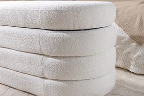 Dizajnová lavica s úložným priestorom CREAMY BOUCLÉ 115 cm – elegantný odkladací box