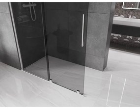 Mexen Velar, sprchová zástena s posuvnými dverami Walk-in 160 x 200 cm, 8mm šedé sklo, chrómová, 871-160-000-43-01