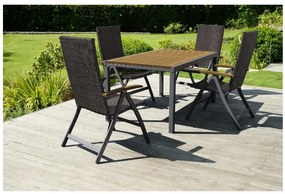 Livarno home Hliníkový rozkladací záhradný stôl Valencia, hnedý  (100386807)