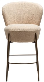 ORBIT ČALÚNENÁ BAROVÁ STOLIČKA almond bouclé/antique brass