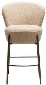 ORBIT ČALÚNENÁ BAROVÁ STOLIČKA almond bouclé/antique brass