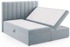 Svetlomodrá boxspring posteľ s úložným priestorom 180x200 cm Gina – Milo Casa