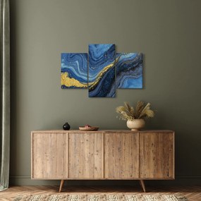 Obraz - Modro-zlatá abstrakcia (90x60 cm)