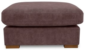 Tmavohnedá podnožka z imitácie kože Hamburg – Scandic