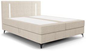 Manželská posteľ 140 cm Ortega Comfort (béžová) (s roštom a matracom, s úl. priestorom) (s LED osvetlením). Vlastná spoľahlivá doprava až k Vám domov. 1082713