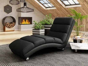 Čalúnené relaxačné kreslo Laguna 60, Dostupné poťahy: ekokoža Soft 011 (čierna) + Lawa 07
