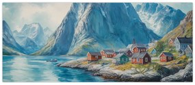 Obraz - Nórska dedinka (120x50 cm)