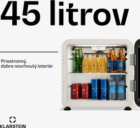 Klarstein Audrey Evo chladič nápojov | 39 x 38 cm | LED vnútorné osvetlenie | 75 W | 42 dB