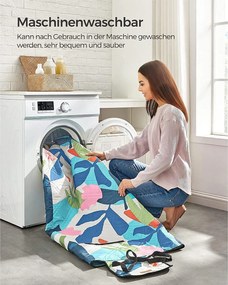 Pikniková deka 200 x 150 cm, vodotesná, vzor farebná papraď