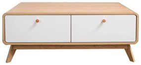 TV stolík v dekore duba v bielo-prírodnej farbe 100x40 cm Caitlin – Støraa