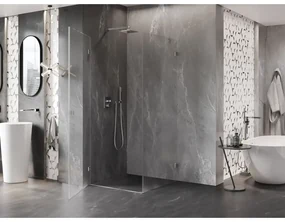 Mexen Lunar-B L sklápací sprchový kút ľavý 90 x 90 cm, číre sklo, brúsená oceľ, 832L-090-090-97-00-L