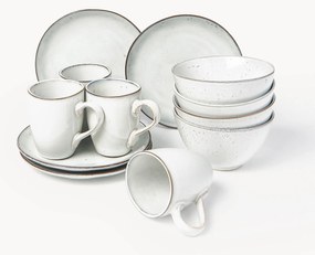 Ručne vyrobená raňajková súprava Nordic Sand, 4 osoby, 12 ks