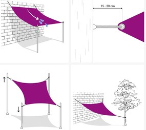 Tieniaca plachta 160 g/m², hnedá 3x3 m, HDPE