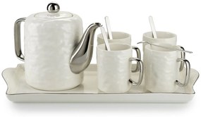 Čajový/kávový set Selena Silver White