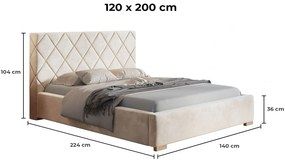 PROXIMA.store - Dizajnová čalúnená posteľ TORI ROZMER: 140 x 200 cm, FARBA NÔH: chrómová