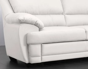 Rohová sedacia súprava Nebolo, biela koža, pravý roh