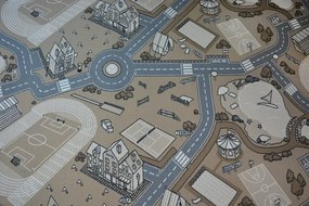 Detský protišmykový koberec STREET béžový