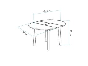Rozkladací jedálenský stôl Duvasa 5 (biela) (pre 4 osoby). Vlastná spoľahlivá doprava až k Vám domov. 1093746
