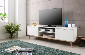 TV skrinka Göteborg, biela / dub sonoma