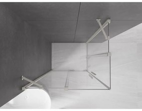 Mexen Velar Duo, sprchový kút s posuvnými dverami 100 x 90 cm, 8mm číre sklo, brúsená oceľ, 871-100-090-02-97