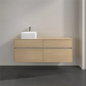 VILLEROY &amp; BOCH Collaro závesná skrinka pod umývadlo na dosku (umývadlo vľavo), 4 zásuvky, 1400 x 500 x 548 mm, Nordic Oak, C04600VJ