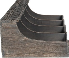 Šedý antik drevený zásobník Gina - 41*28*17 cm