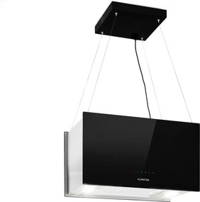 Klarstein Kronleuchter L, digestor, 60 cm, ostrovčekový, 577 m³/h, dotykové ovládanie, LED, čierny
