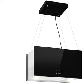 Klarstein Kronleuchter L, digestor, 60 cm, ostrovčekový, 590 m³/h, dotykové ovládanie, LED, čierny