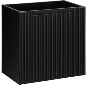 Závěsná skříňka Nova Black II s deskou 60 cm černá/dub evoke