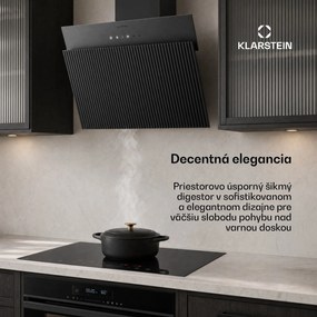 Klarstein Wavyn bezhlavová digestor | odťah a recirkulácia | kvalitný dizajn | 661 m³/h | 60 cm