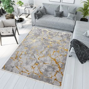 Koberec so zlatým motívom do obývačky Šírka: 80 cm | Dĺžka: 150 cm