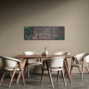 Obraz - Brečtan (s hodinami) (90x30 cm)