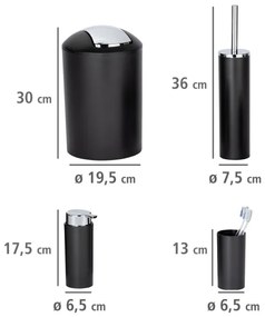 WENKO 24078800 - Sada CALVO 6,5x13 cm čierna/lesklý chróm