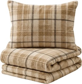 Obliečky mikroplyš PLAID krémové Rozmer obliečok: 2 ks 70 x 90 cm | 200 x 220 cm