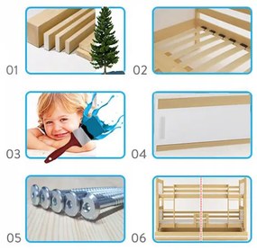 Interbeds LUKI 1 Jednolôžková detská posteľ 80x160 Sivá autíčko