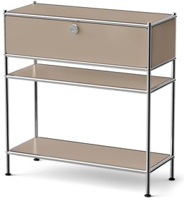 Kovová konzola »CN3 Slim Line« so zásuvkou, hnedosivá