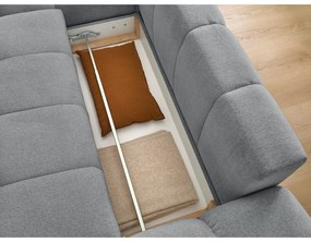 Tmavosivá ženilková rozkladacia/s úložným priestorom rohová pohovka (ľavý roh/s leňoškou) Everest – Bobochic Paris