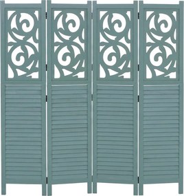 Paraván T568, deliaca stena, 4 panely - 170 × 160 cm - zelená