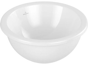 VILLEROY &amp; BOCH Loop &amp; Friends okrúhle zápustné umývadlo bez otvoru, s prepadom, priemer 450 mm, biela alpská, s povrchom CeramicPlus, 4A6000R1