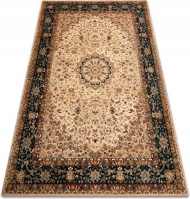 Vlnený koberec Omega Adagio Vintage rozeta smaragd Rám Klasika 235x350 cm