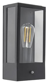 Vonkajšia nástenná lampa čierna s čidlom súmraku - Rotterdam