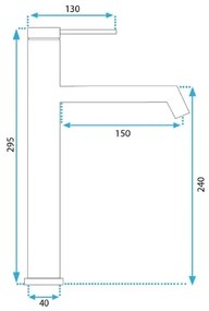 REA-B5319 - Umývadlová batéria FOSS 29,5 cm brúsené zlato