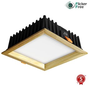 APLED-LED Podhľadové SQUARE WOODLINE LED/12W/230V 4000K 17x17 cm borovica masív