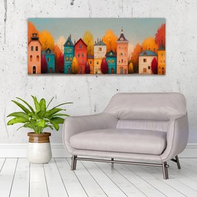 Obraz - Jesenná dedina (120x50 cm)