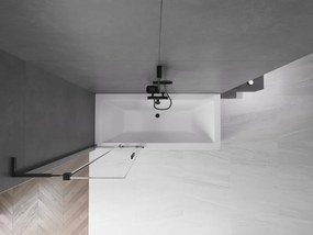 Mexen Velar L, 2-krídlová posuvná vaňová zástena 75 x 150 cm, 8mm číre sklo, čierna matná, 896-075-003-01-70