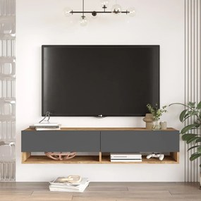 Závesný TV stolík Houseland Felicia Atlantic pine/anthracite grey
