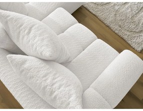 Biela rozkladacia/s úložným priestorom rohová pohovka z textílie buklé (pravý roh/s leňoškou) Roxelane – Bobochic Paris