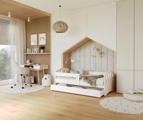 Detská posteľ so zásuvkou HAPPY - 180x80 cm - biela